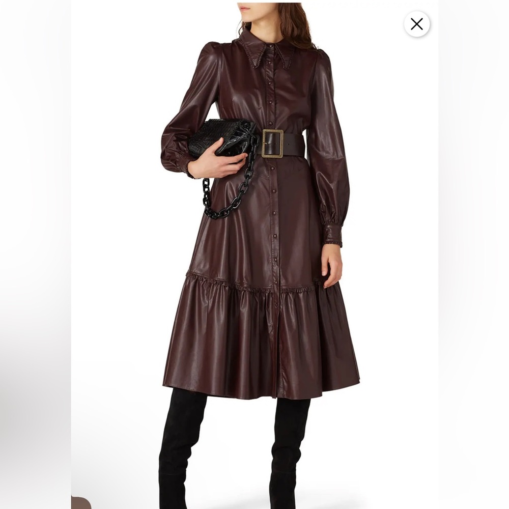 Nicholas Dress Larisa Faux Leather Midi